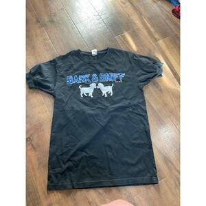 Mens T-Shirt AJxx63 "Bark & Sniff" Black Small